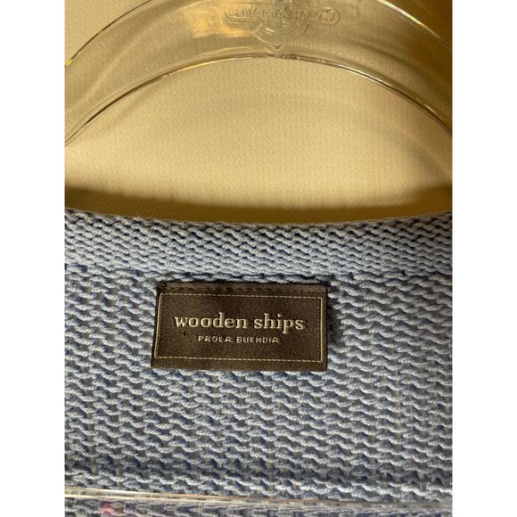 Wooden Ships Blue SUN BUM V-neck Knit Sweater Size S/M - Picture 3 of 5